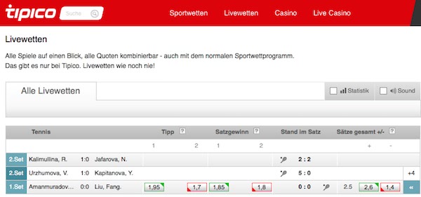 tipico live wetten angebot screenshot