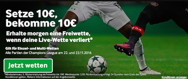 Ohne Risiko live wetten!