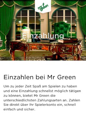 mr Green einzahlen