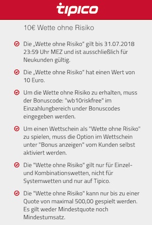 Tipico 5€ Gutschein Tipico 5€ Gutschein