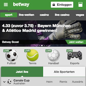Betway Audi Cup Quoten Boost