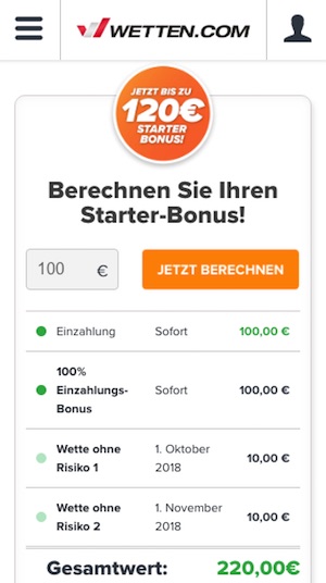 Wetten.com Neukundenbonus