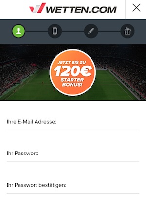Wetten.com registrieren