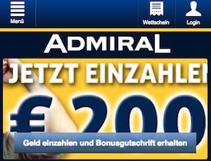 Admiral 200 Euro Bonus