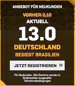Deutschland vs Brasilien Quoten Boost