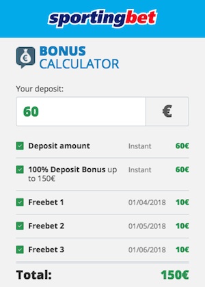 Sportingbet Bonus Calculator in der App Version