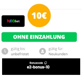 10€ Neobet Bonus ohne Einzahlung