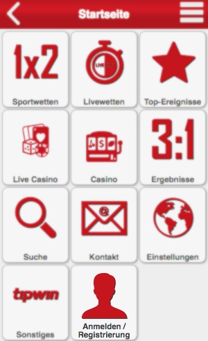 Bei Tipwin Mobil in der App registrieren