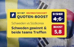 Sky Bet Boost Schweden vs. Südkorea