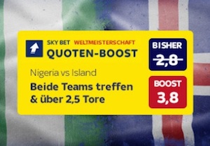 Sky Bet quotenboost für ISL vs. NGA