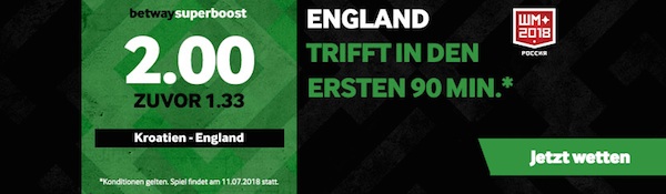 Betway Boost Kroatien England
