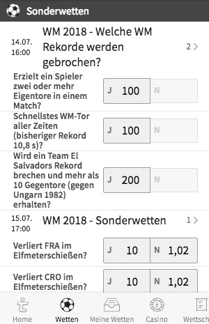 Tipico Turnier Spezialwette WM 2018