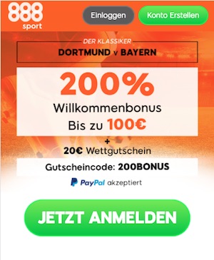 BVB gegen Bayern Promo bei 888sport
