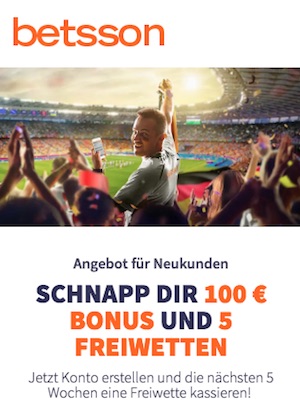 Betsson 100 Euro Neukundenbonus