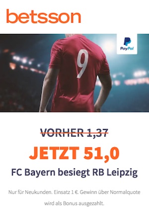 Betsson Quotenboost Bayern - Leipzig, 19.12.2018