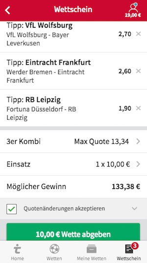 Tipico Wettschein Bundesliga