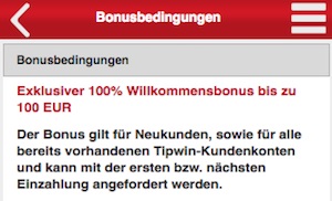 tipwin deutschland neukundenbonsu 100 euro