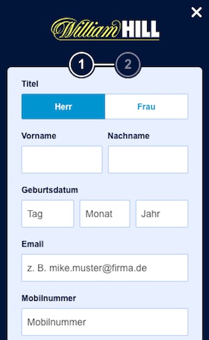 William Hill Registrierung