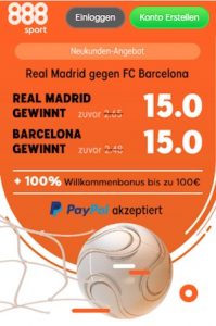 888sport Boost Real Madrid - Barca, 27.02.19