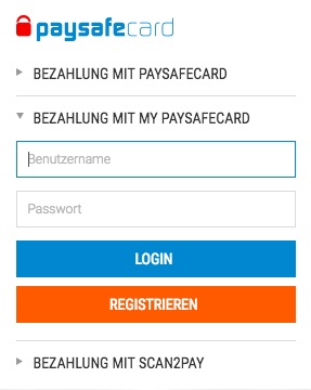 Bezahlen mit MyPaysafecard