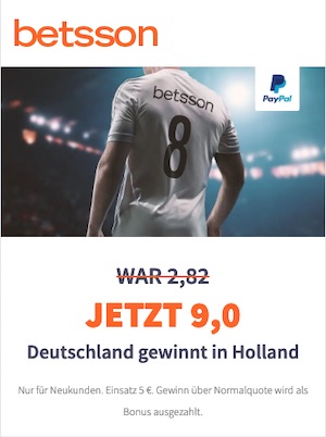 Betsson Quotenboost zu Deutschland gegen die Niederlande