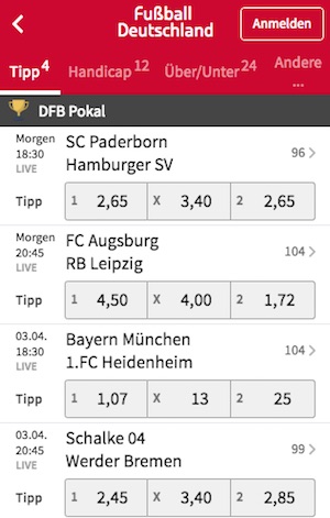 Fette Gewinne Mit Der Tipico Kombi Zum Dfb Pokal Viertelfinale Holen