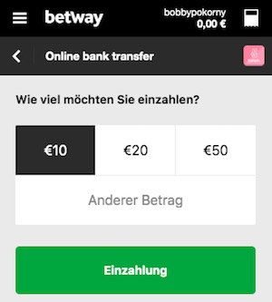 betway online bank transfer