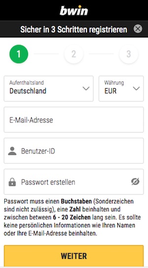 bwin registrierung mobile