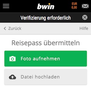 bwin verifikation II