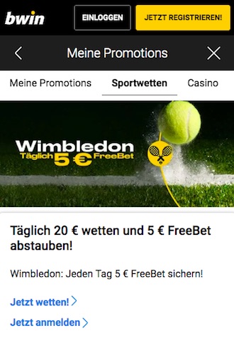 Wimbledon Freebet Bwin