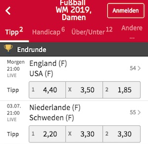 tipico damen wm 2019 halbfinale