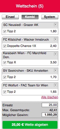 Wettschein ÖFB Pokal