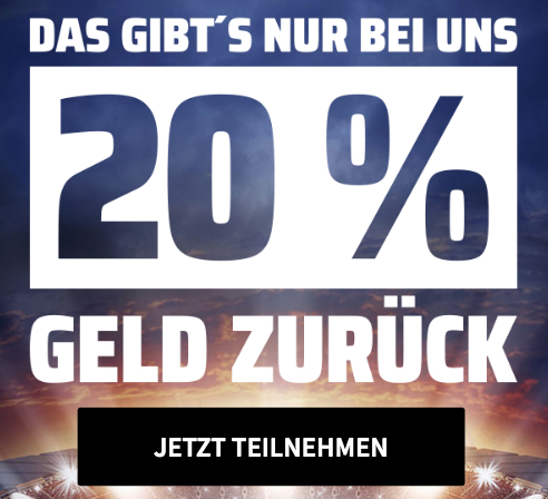 bet3000 cashback 20% geld zurück