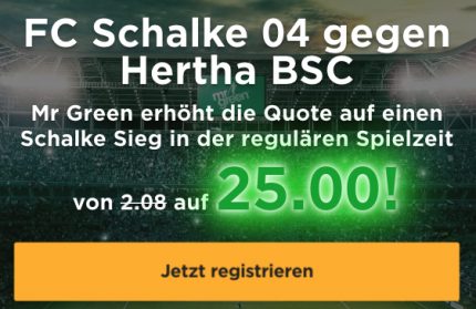 Mr Green erhöhte Quoten Schalke Hertha