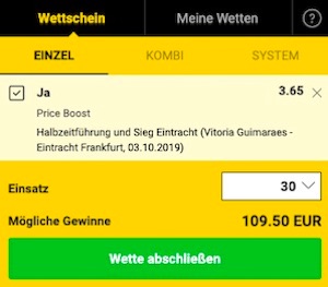 Bwin Eintracht Boost