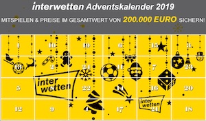 Adventskalender 2019 Interwetten