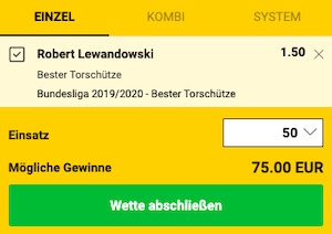 Bwin Lewandowski Toschützen Wette