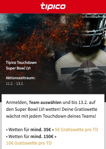 Tipico Super Bowl Touchdown