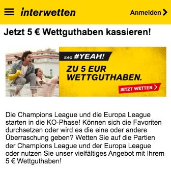 Interwetten 5EUR Gratis Interwetten 5EUR Gratis