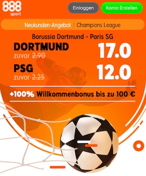 888sport BVB PSG Quotenboost