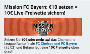 Betano 10 Euro Freiwette Chelsea Bayern