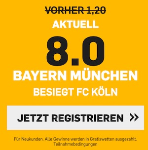 Betfair Bayern Köln Quotenboost