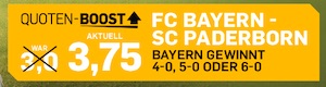 Betfair Bayern vs. Paderborn Quotenboost