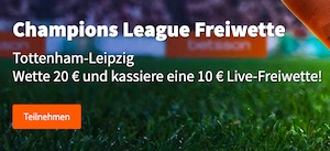 Betsson Champions League 10€ Freiwette