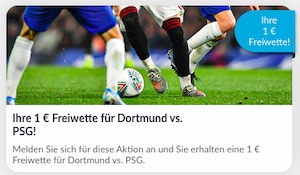 BetVictor BVB PSG 1 Euro Freiwette