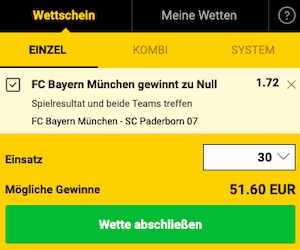 Bayern Paderborn Quoten Wettschein