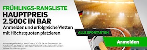 Betway Frühlings-rangliste