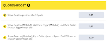 Sky Bet Darts Quoten Boost