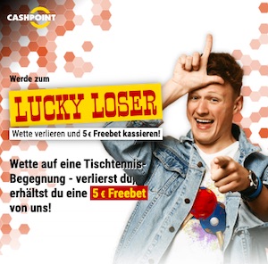 Cashpoint lucky loser 5 euro freebet