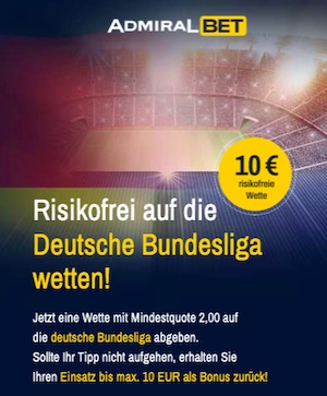 Admiral Bundesliga 10 Euro Risikofreie Wette